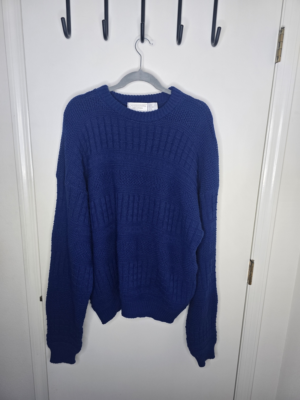 united states sweaters Royal Blue Crewneck Knit Sweater